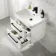Omaha Gloss White Wall Hung Basin Drawer Vanity 600mm - Black Accents