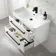 Omaha Gloss White Wall Hung Basin Drawer Vanity 800mm - Black Accents