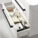 Omaha Gloss White Wall Hung Basin Drawer Vanity 800mm - Black Accents