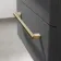 Omaha Slate Grey Wall Hung Drawer Vanity with Marble Top & Marin Basin 600mm - Brushed Brass Accents