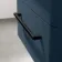 Omaha Navy Blue Wall Hung Drawer Vanity with Marble Top & Curved Counter Top Basin 600mm - Black Accents