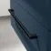Omaha Navy Blue Wall Hung Drawer Vanity with Marble Top & Curved Counter Top Basin 800mm - Black Accents