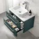 Omaha Mystic Green Wall Hung Drawer Vanity with Marble Top & Marin Basin 800mm