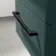 Omaha Mystic Green Wall Hung Drawer Vanity with Marble Top & Curved Counter Top Basin 600mm - Black Accents