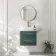 Omaha Mystic Green Wall Hung Drawer Vanity with Marble Top & Marin Basin 600mm - Brushed Brass Accents