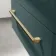 Omaha Mystic Green Wall Hung Drawer Vanity with Marble Top & Curved Counter Top Basin 800mm - Brushed Brass Accents