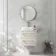 Omaha Linen White Wall Hung Drawer Vanity with Marble Top & Marin Basin 600mm - Brushed Brass Accents