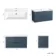 Crete Fluted Navy Blue Wall Hung Basin Drawer Vanity 1000mm