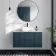 Crete Fluted Navy Blue Wall Hung Drawer Vanity with Marble Top & Curved Basin 1000mm