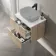 Crete Fluted Apex Oak Wall Hung Drawer Vanity with Marble Top 600mm - Excludes Counter Top Basin
