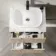 Crete Fluted Apex Oak Wall Hung Drawer Vanity with Marble Top & Curved Basin 600mm