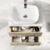Elba Dawn Oak Wall Hung Drawer Vanity with Marble Top & Curved Counter Top Basin 600mm