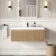 Malta Fluted Country Oak Wall Hung Basin Drawer Vanity 1000mm
