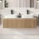 Malta Fluted Country Oak Double Wall Hung Drawer Vanity with Marble Top & Marin Basin 1200mm