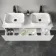 Malta Fluted Coastal White Double Wall Hung Drawer Vanity with Marble Top & Marin Basin 1200mm