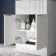 Havana Fluted Coastal White Cabinet with Marble Top 600mm (Excludes Counter Top Basin) - Brushed Brass Accents