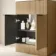 Havana Fluted Country Oak Basin Vanity 600mm - Black Accents