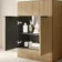 Havana Fluted Country Oak Cabinet with Marble Top 600mm (Excludes Counter Top Basin) - Black Accents