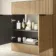 Havana Fluted Country Oak Cabinet with Marble Top & Nevis Basin 800mm - Black Accents