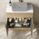 Havana Fluted Country Oak Cabinet with Marble Top 800mm (Excludes Counter Top Basin) - Brushed Brass Accents