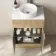 Havana Fluted Country Oak Cabinet with Marble Top & Nevis Basin 600mm - Chrome Handles