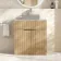 Havana Fluted Country Oak Cabinet with Marble Top 800mm (Excludes Counter Top Basin) - Chrome Handles