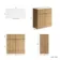 Havana Fluted Country Oak Cabinet with Marble Top 800mm (Excludes Counter Top Basin) - Chrome Handles