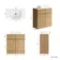 Havana Fluted Country Oak Cabinet with Marble Top & Marin Basin 800mm - Chrome Handles