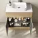 Havana Fluted Country Oak Cabinet with Marble Top & Reno Basin 800mm - Chrome Handles