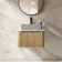 Sorrento Fluted Country Oak Wall Hung Drawer Vanity with Marble Top 600mm - Excludes Counter Top Basin