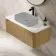 Sorrento Fluted Country Oak Wall Hung Drawer Vanity with Marble Top 1000mm - Excludes Counter Top Basin