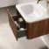 Sorrento Fluted Black Walnut Wall Hung Drawer Vanity with Matt White Basin 600mm