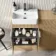 Sicily Fluted Country Oak Vanity with Semi Recessed Basin 500mm - Chrome Handles