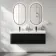 Sorrento Fluted Matt Black Wall Hung Double Basin Drawer Vanity 1200mm