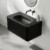 Sorrento Fluted Matt Black Wall Hung Drawer Vanity with Black Basin 800mm