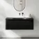 Sorrento Fluted Matt Black Wall Hung Drawer Vanity with Black Basin 1000mm