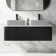 Sorrento Fluted Matt Black Double Wall Hung Drawer Vanity with Marble Top 1200mm - Excludes Counter Top Basin