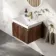 Malta Fluted Black Walnut Wall Hung Basin Drawer Vanity 500mm