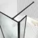 Munich Fluted Effect Matt Black Framed 8mm Wet Room Shower Glass 1200mm & 250mm Pivotal Return Panel