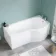 P Shaped 1600 Shower Bath - Right Handed