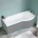 P Shaped 1700 Shower Bath - Right Handed