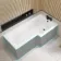 L Shaped 1700 Shower Bath - Right Handed