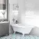 Abingdon 1700 Roll Top Shower Bath - White Ball Feet & 6mm Easy Clean Screen