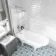 Abingdon 1700 Roll Top Shower Bath - White Ball Feet & 6mm Easy Clean Screen