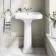 Hudson Traditional High-Level Toilet With Dove Grey Seat & Pedestal Basin - Single Tap Hole