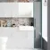 Harper Stone Grey Floor Standing Tall Cabinet 1900x300mm - Black Accents  
