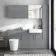 Harper Stone Grey Wall Hung Cabinet 600x300mm - Brushed Brass Accents