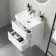 Corsica Gloss White Wall Hung Slimline Basin Drawer Vanity 500mm