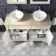 Lucia Chalk White Cabinet with Oak Effect Top 1200mm - Excludes Counter Top Basins