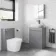 Trent Stone Grey Vanity with Curved Counter Top Basin 600mm